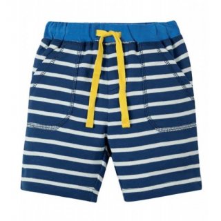 Frugi Little Stripy Shorts Navy Breton/Croc 3-6M