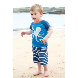 Frugi Little Stripy Shorts Navy Breton/Croc 3-6M