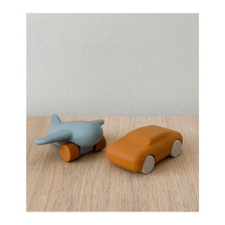Silicone Car & Airplane Kevin 2-Pack mustard/sea blue mix