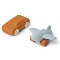 Silicone Car & Airplane Kevin 2-Pack mustard/sea blue mix