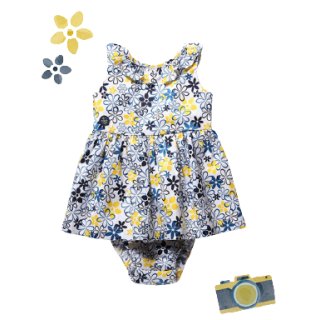 Boboli Satin Kleid Blumen 9M