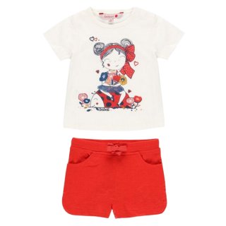 Boboli Pack T-shirt und Hose Mohnblumen 12M