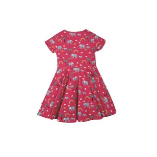 Frugi Spring Skater Dress Deep Pink Rainbow Walks 0-3M