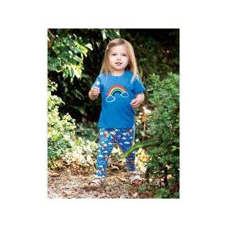 Frugi Libby Printed Leggings Deep Pink Rainbow Walks 6-12M