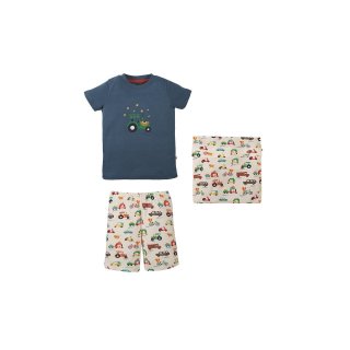 Frugi Snoozy Pack Pyjama India Ink/Car 8-9Y