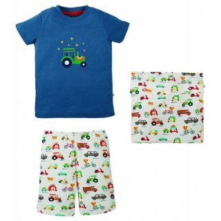 Frugi Snoozy Pack Pyjama India Ink/Car 8-9Y