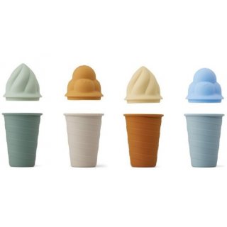 Silicone Ice Cream Toy 4-Pack Sky Blue Multi Mix