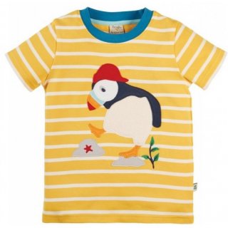 Frugi The National Trust Sid Applique T-Shirt Puffin 0-3M