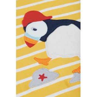 Frugi The National Trust Sid Applique T-Shirt Puffin 12-18M