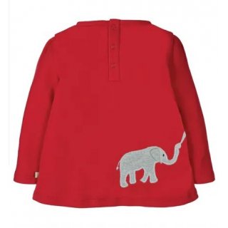 Frugi Connie Applique Top True Red Elephant