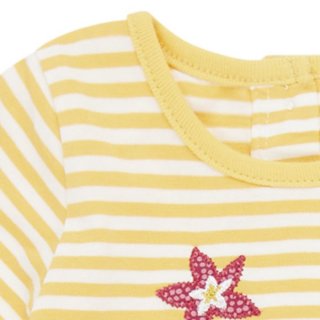 Sense Organics Baby Dress Yellow Stripes + Leopard  0 M