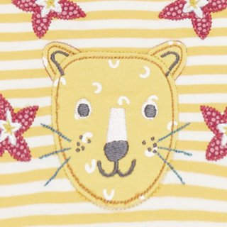 Sense Organics Baby Dress Yellow Stripes + Leopard  0 M
