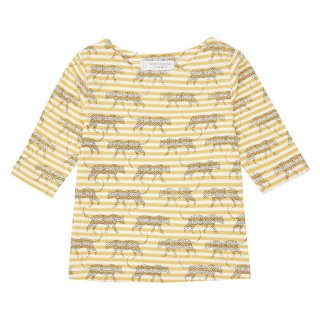 Sense Organics LOUISE Shirt 3/4 Sleeves Yellow Stripes + Leopard