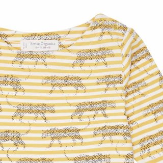 Sense Organics LOUISE Shirt 3/4 Sleeves Yellow Stripes + Leopard