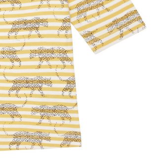 Sense Organics LOUISE Shirt 3/4 Sleeves Yellow Stripes + Leopard 3Y