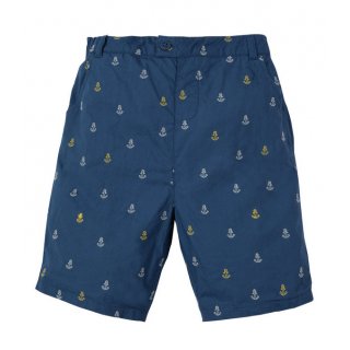 Frugi Ralph Reversible Shorts Marine Blue Anchors 7-8Y