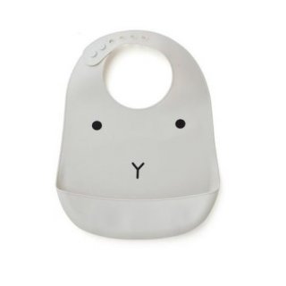 Silicone Bib 2-Pack Rabbit Dumbo Grey