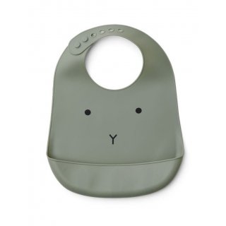 Silicone Bib 2-Pack Rabbit Faune Green