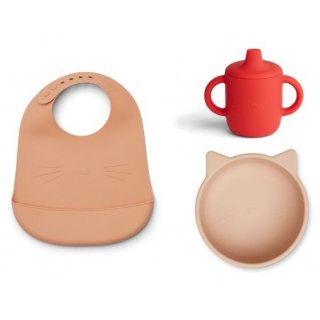 Silicone Baby Dining Set Apple Red Mix 