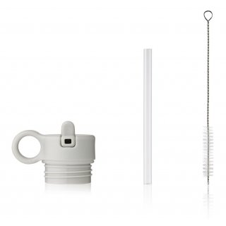 Lid, Straw and Brush for Liewood Falk Water Bottle 250ml Light Grey