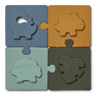 Silicone Puzzle Bodil Dino Blue Multi Mix